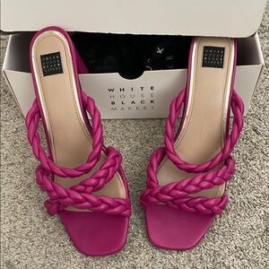 White House Black Market adalynn braided slide Pink Braided Women's Sandals